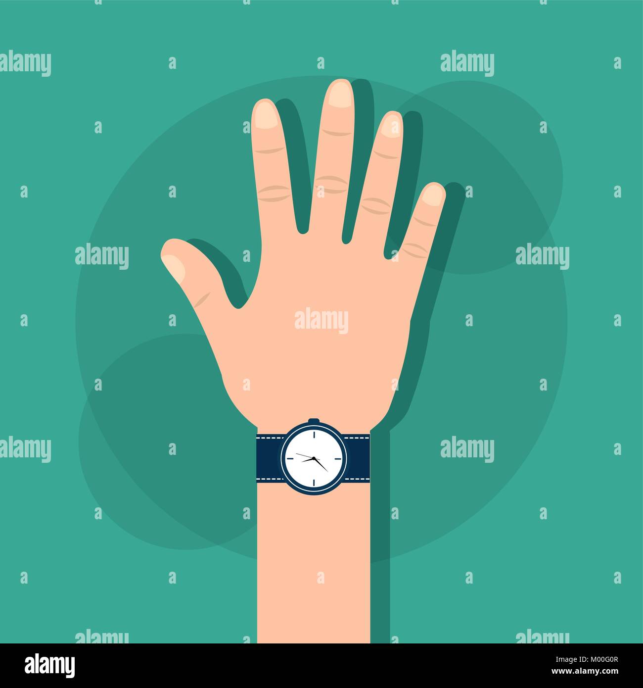 human hand with wrist watch time Stock Vector Image & Art Alamy