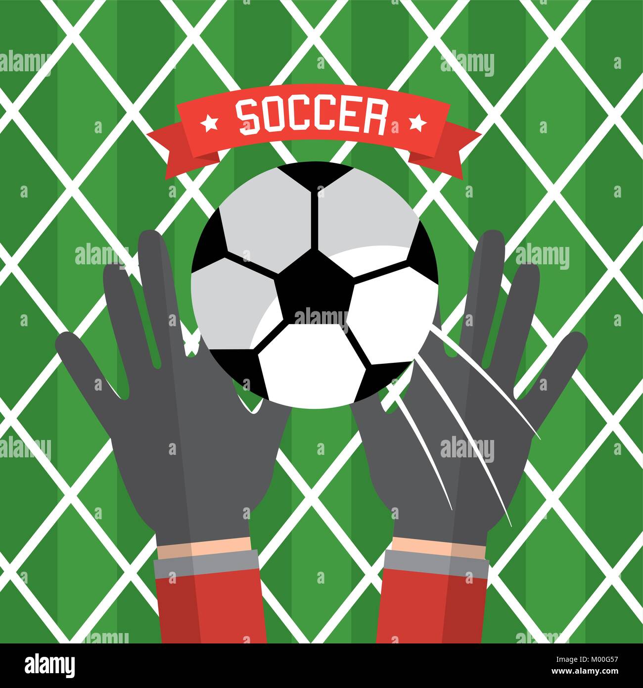 soccer hand goalkeeper gloves ball red Stock Vector Image & Art Alamy
