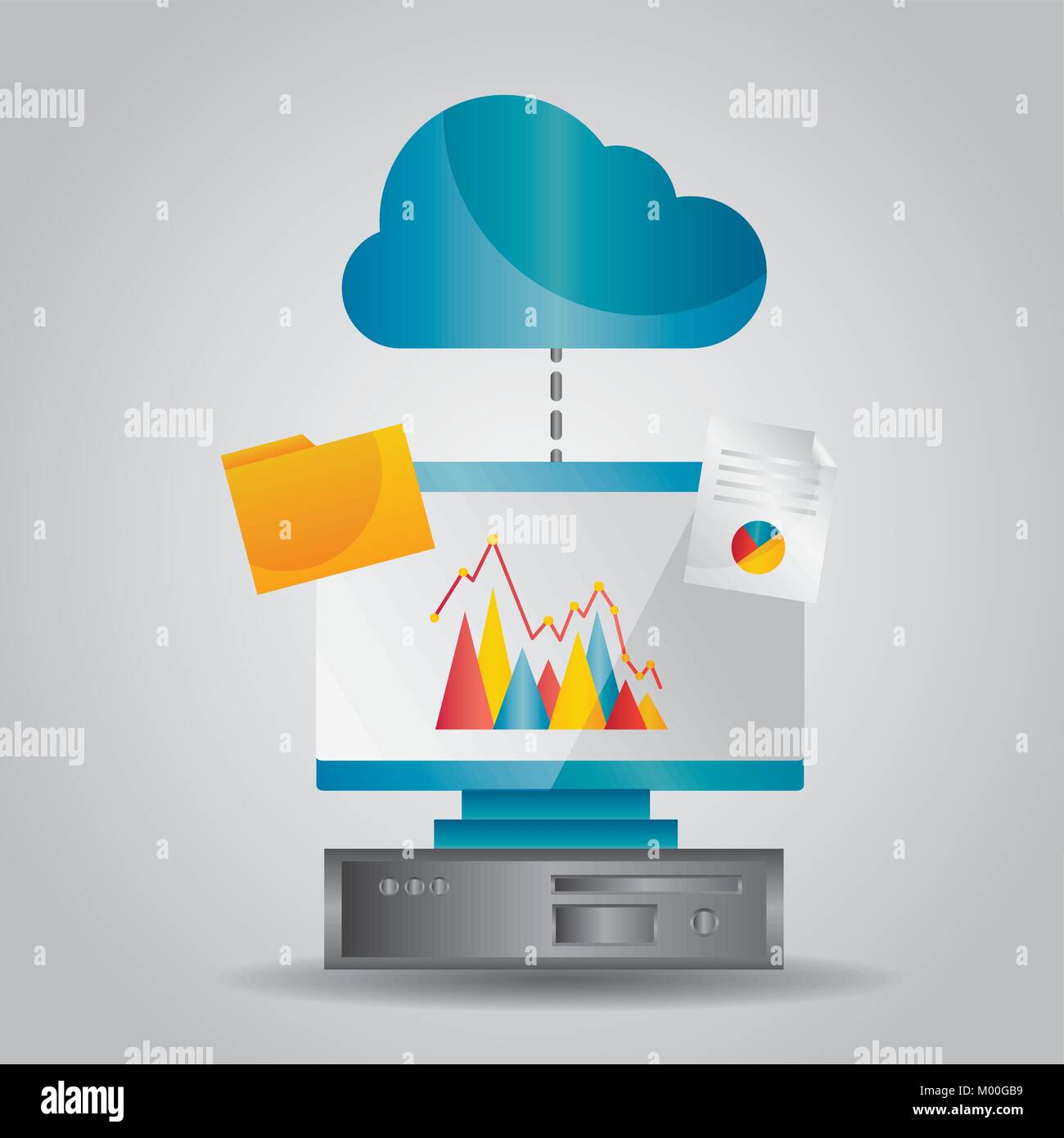 cloud computing data folder file transfer info Stock Vector Image & Art ...