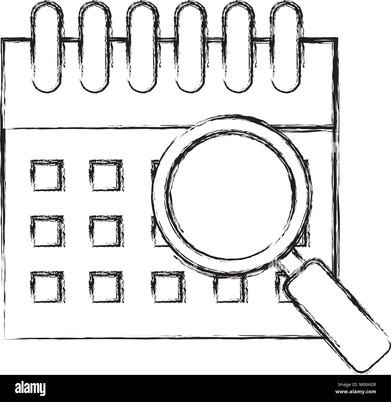 calendar reminder with magnifying glass vector illustration design ...
