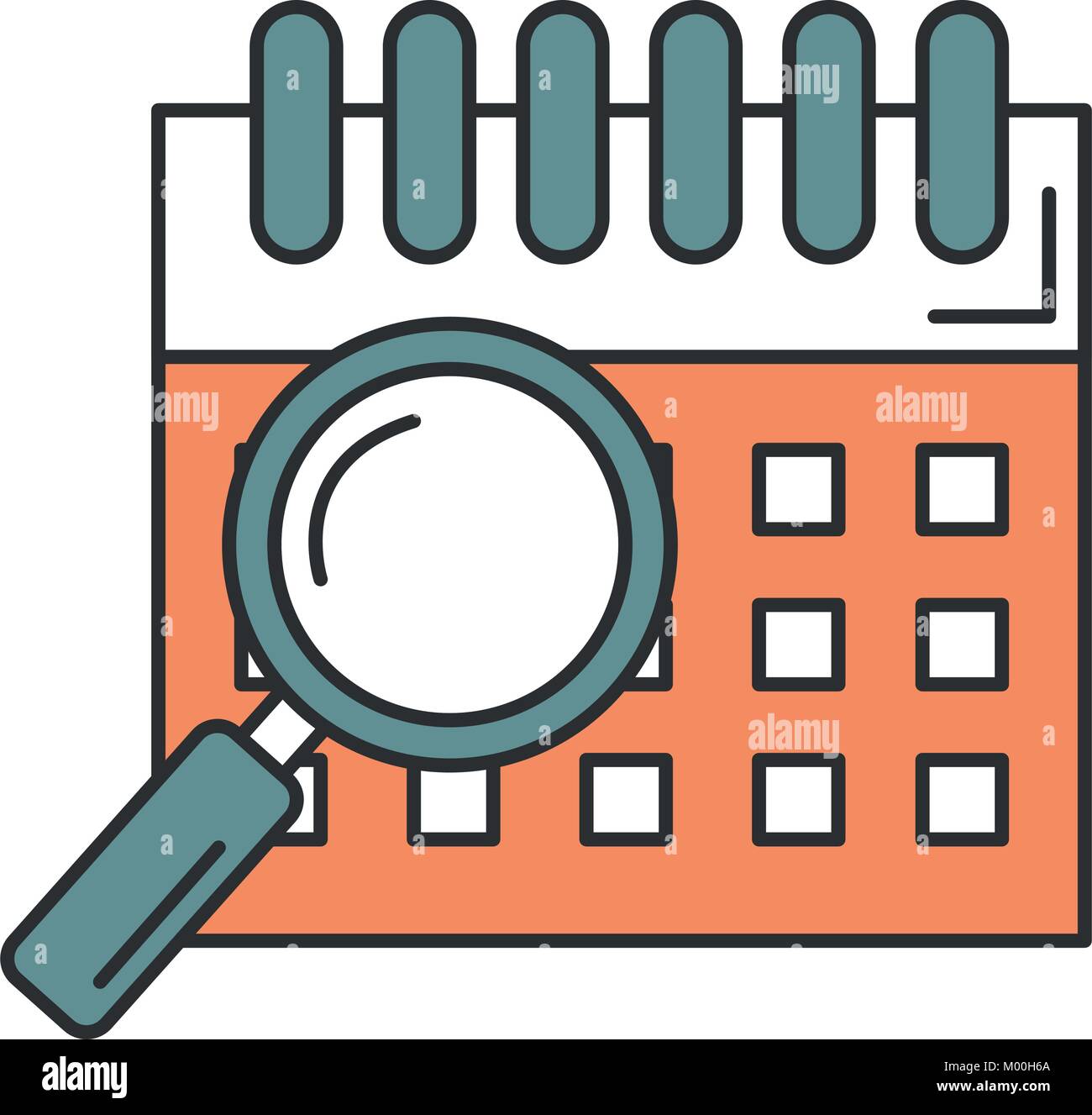 calendar reminder with magnifying glass vector illustration design ...