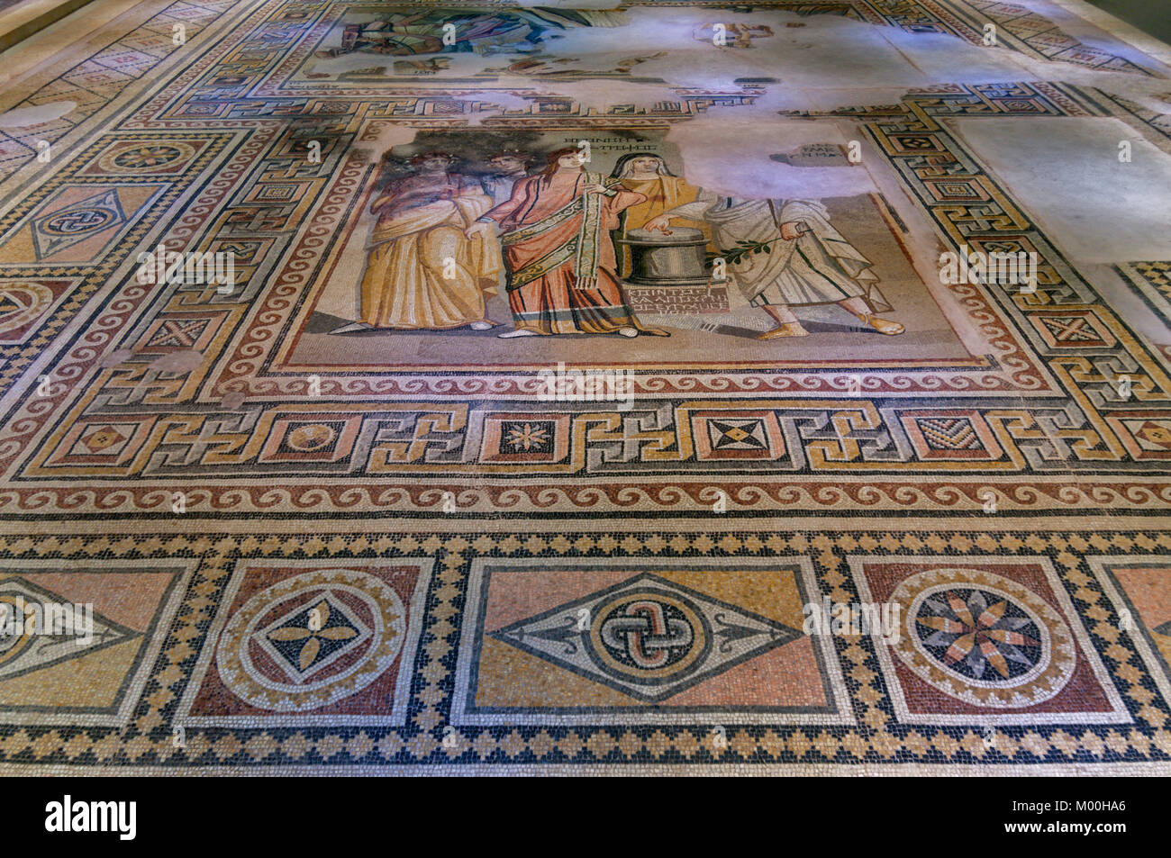 Floor mosaic from Zeugma, Gaziantep Zeugma Mosaic Museum, Gaziantep, Southeastern Anatolia Region of Turkey Stock Photo