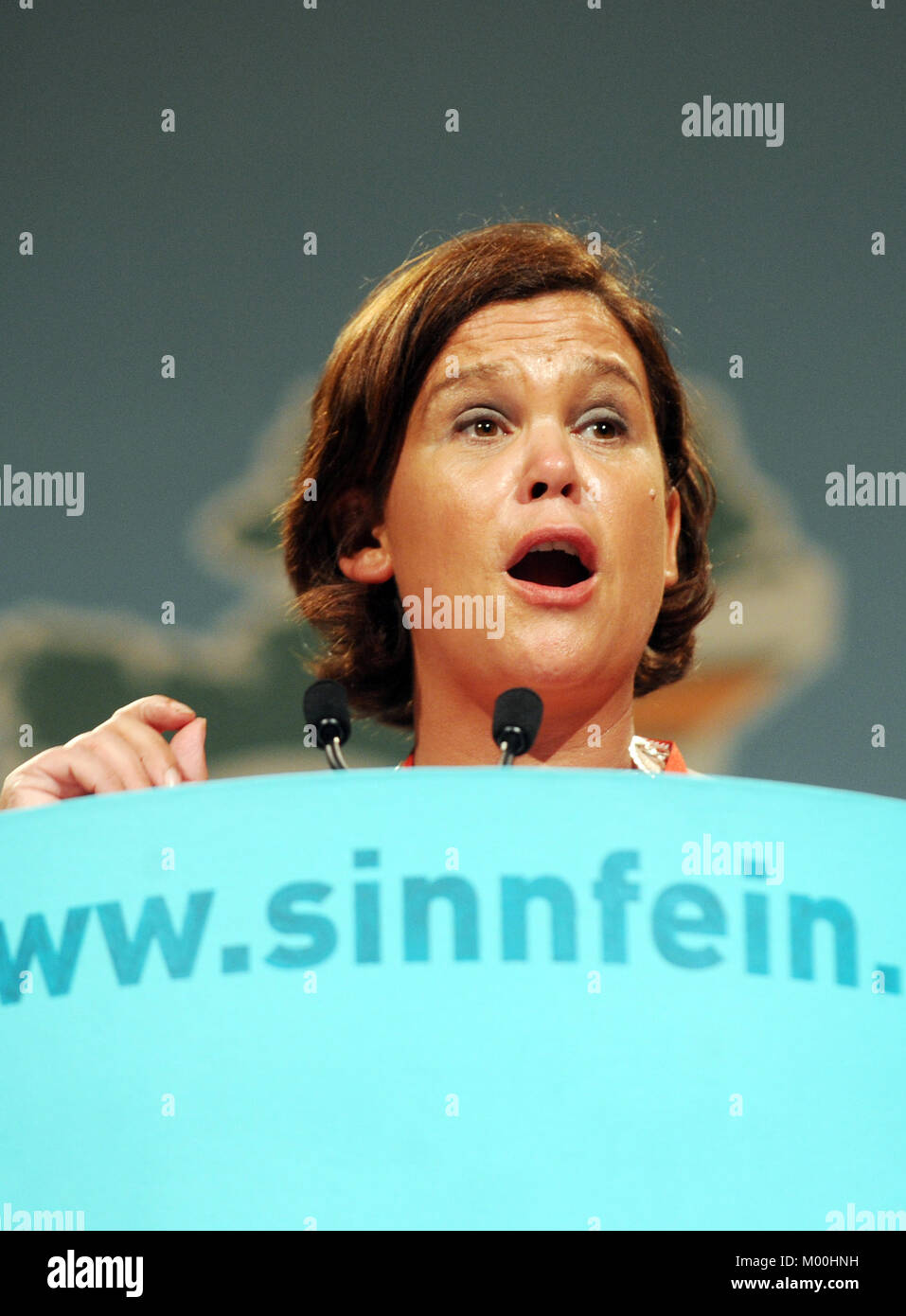 Mary Lou McDonald. Sinn Fein Vice President, Mary Lou Mc Donald, will be elected as the new leader and President of Sinn Fein, to succeed Gerry Adams, in February 2018. End. Stock Photo