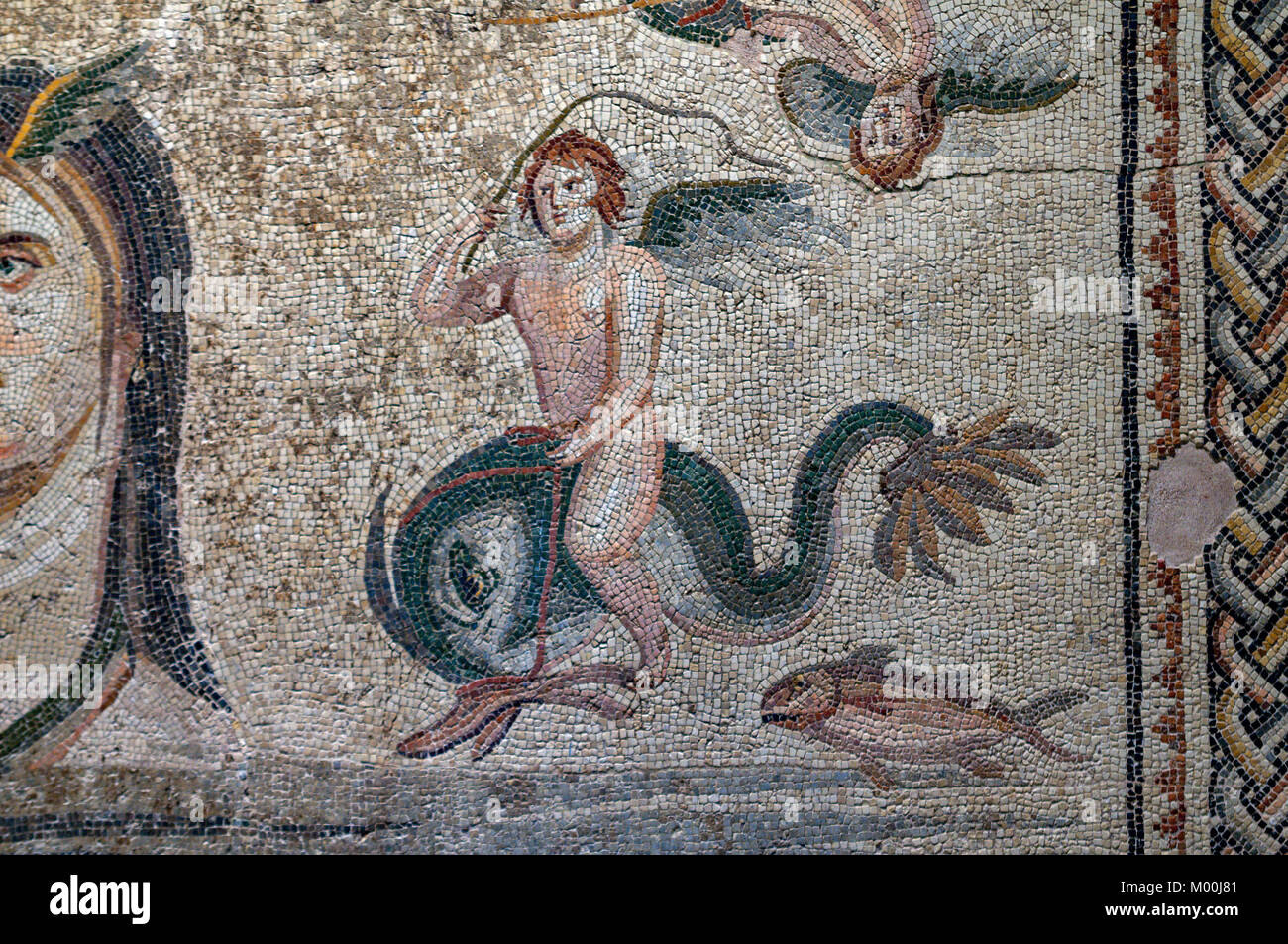 Detail from the Oceanus and Tethys Mosaic in The Gaziantep Zeugma Mosaic Museum,Southeastern Anatolia Region of Turkey Stock Photo