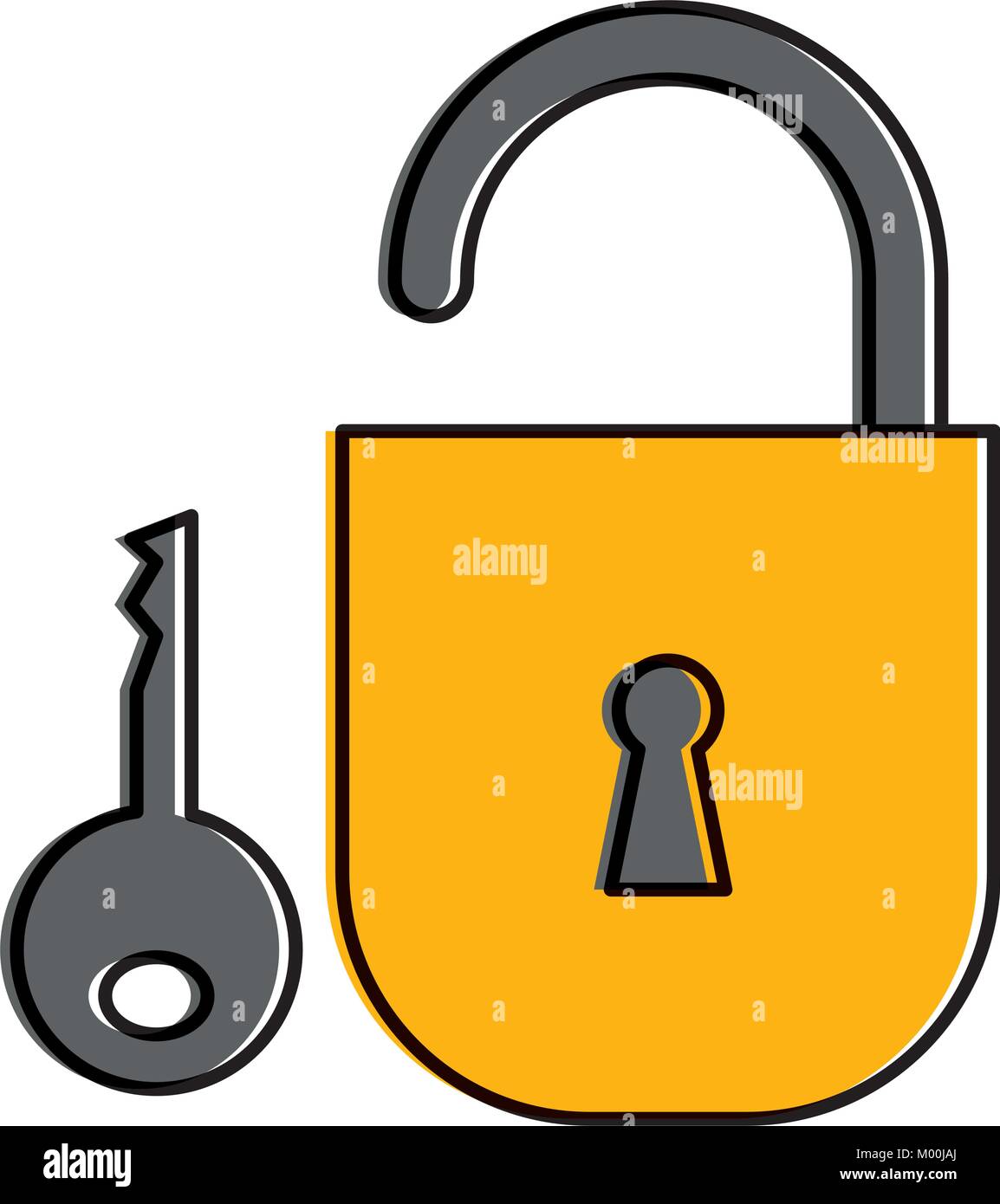 safe secure padlock with key Stock Vector Image & Art - Alamy