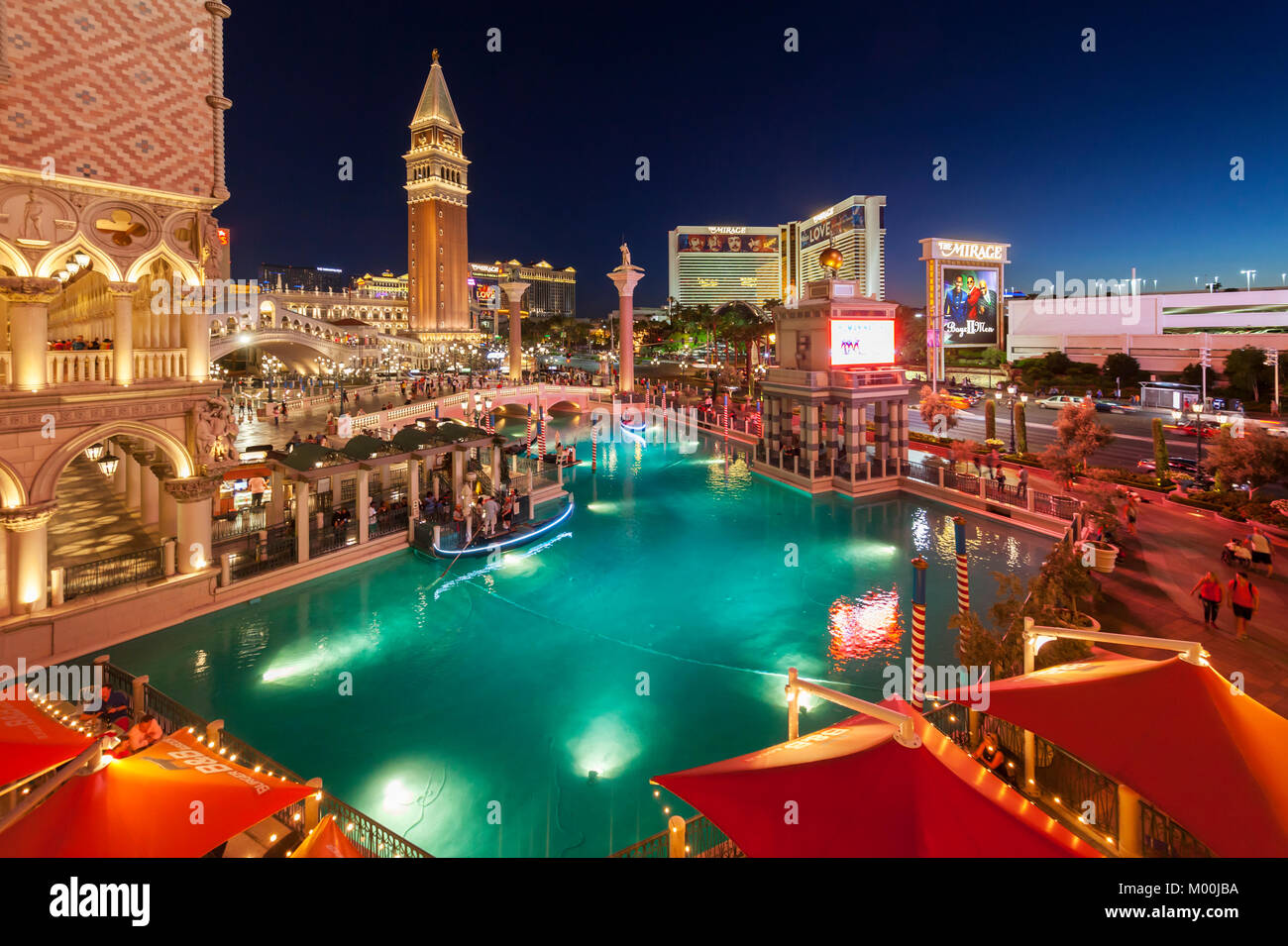 The Venetian and the Mirage in Las Vegas, Nevada. Stock Photo
