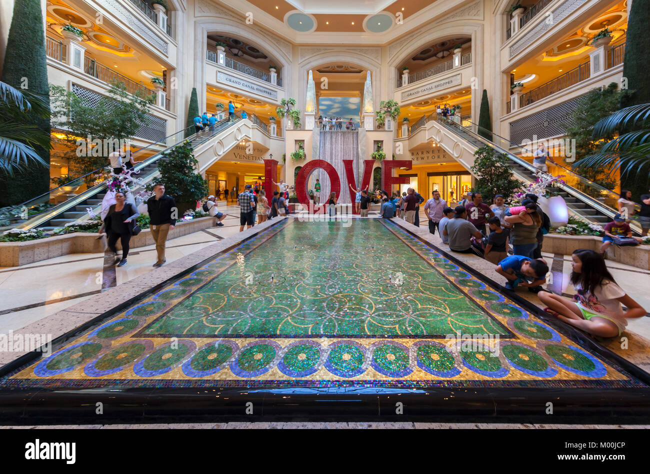 The Venetian Mall in Las Vegas, Nevada. Stock Photo