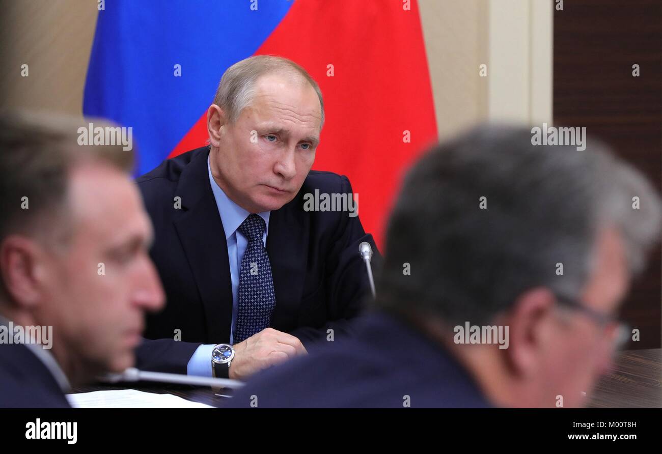 Kolomna, Russia. 17th Jan, 2018. Russian President Vladimir Putin hosts a Forum of Small Towns and Historical Settlements January 17, 2018 in Kolomna, Russia. Putin visited the historic town to encourage rural development while preserving the unique character of traditional towns. Credit: Planetpix/Alamy Live News Stock Photo