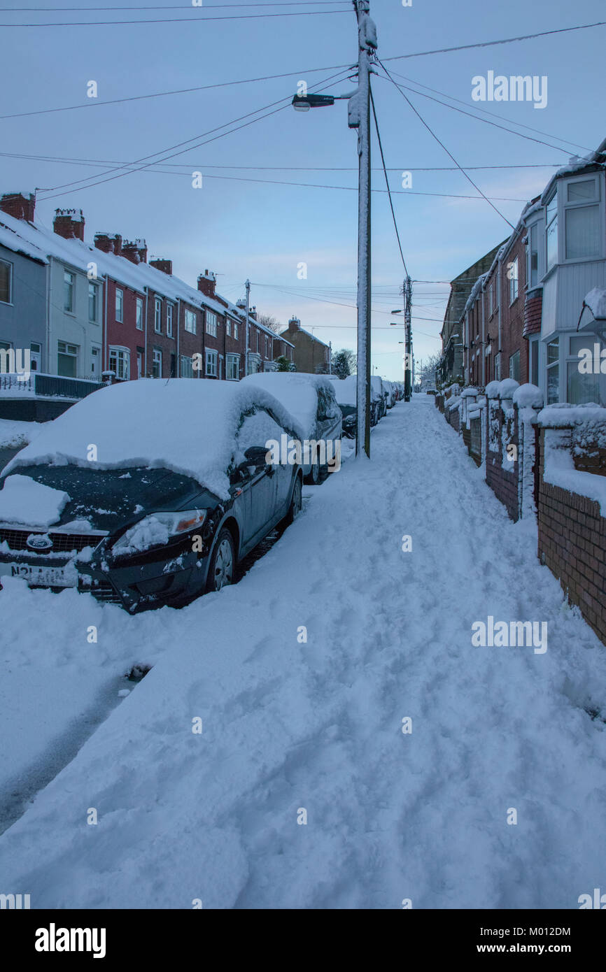 Co Durham, UK. 18th Jan, 2018. UK Weather. Snow over County Durham in