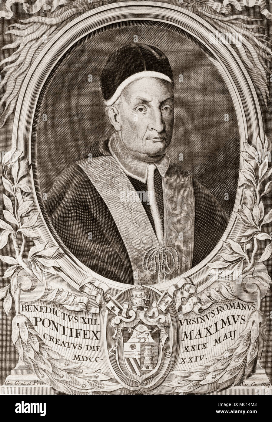 Pope Benedict XIII was Pope from 29 May 1724 to his death in 1730 Stock Photo