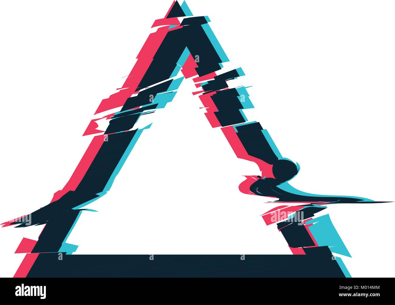 Glitch distortion frame. Vector triangle illustration Stock Vector