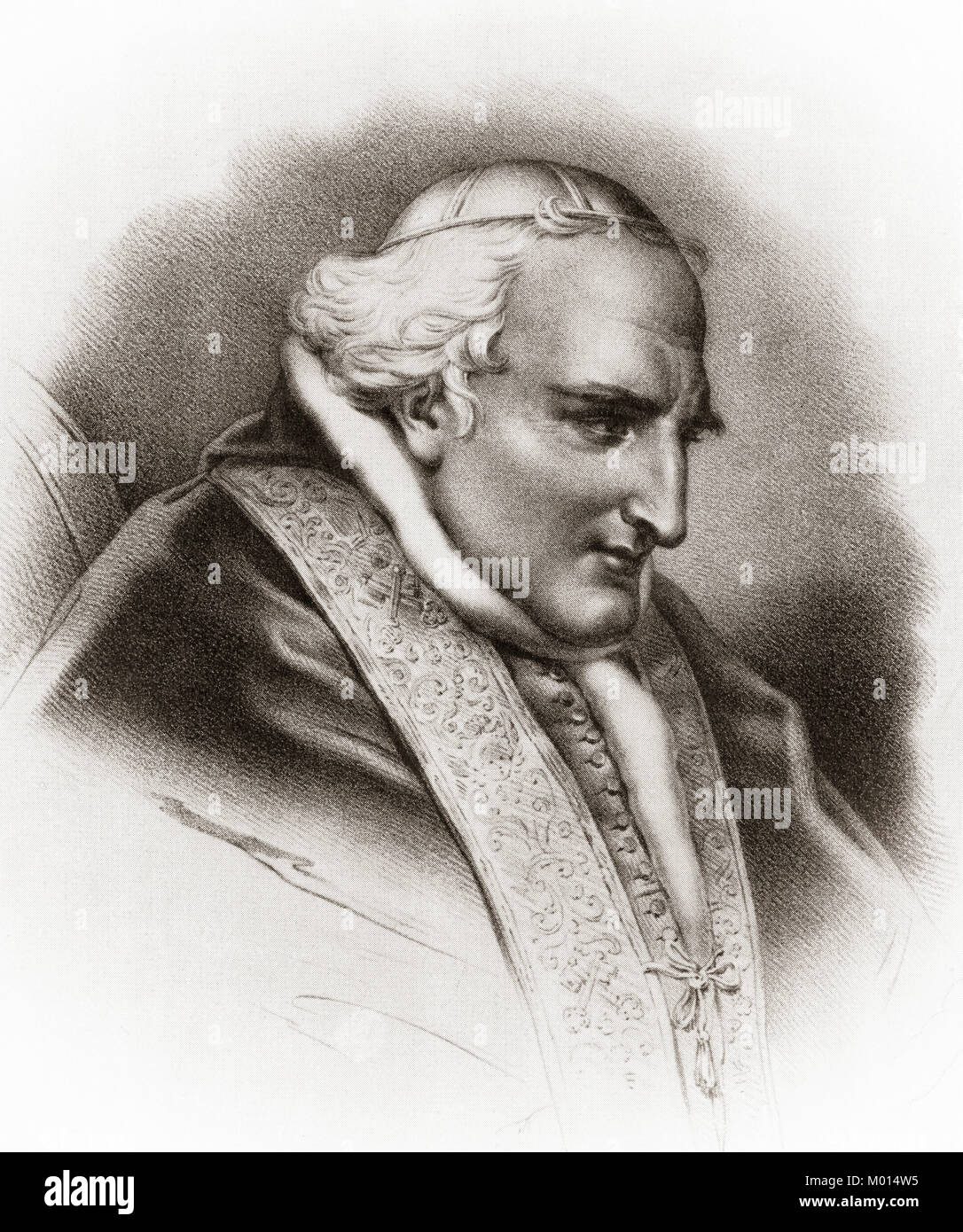 Pope Pius VIII, 1761 - 1830, was pope from 1829 to 1830, Stock Photo