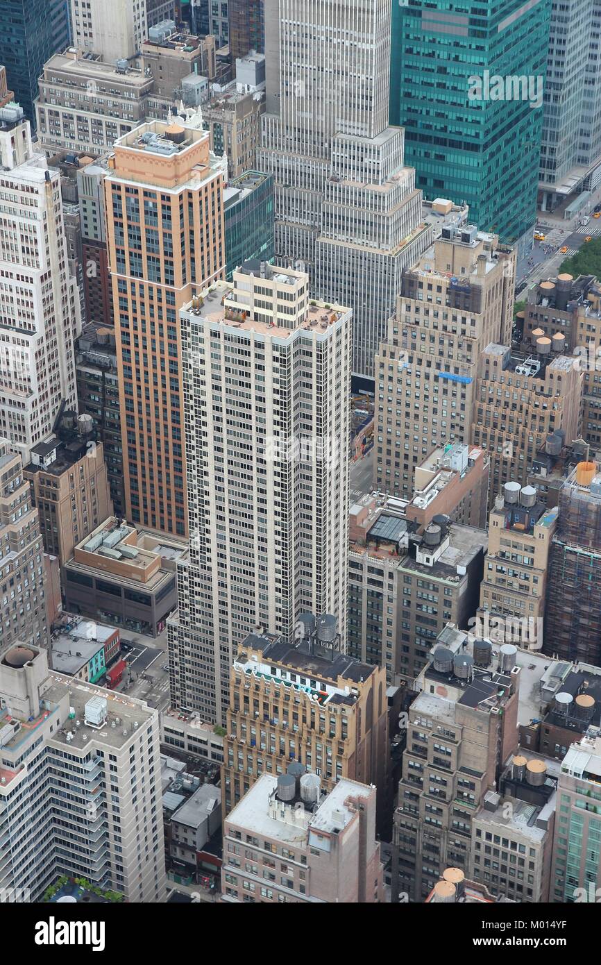 New York City, United States - Midtown Manhattan aerial view Stock ...