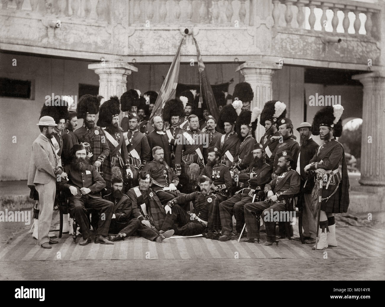 Scottish army regiment in India, c.1860's Stock Photo