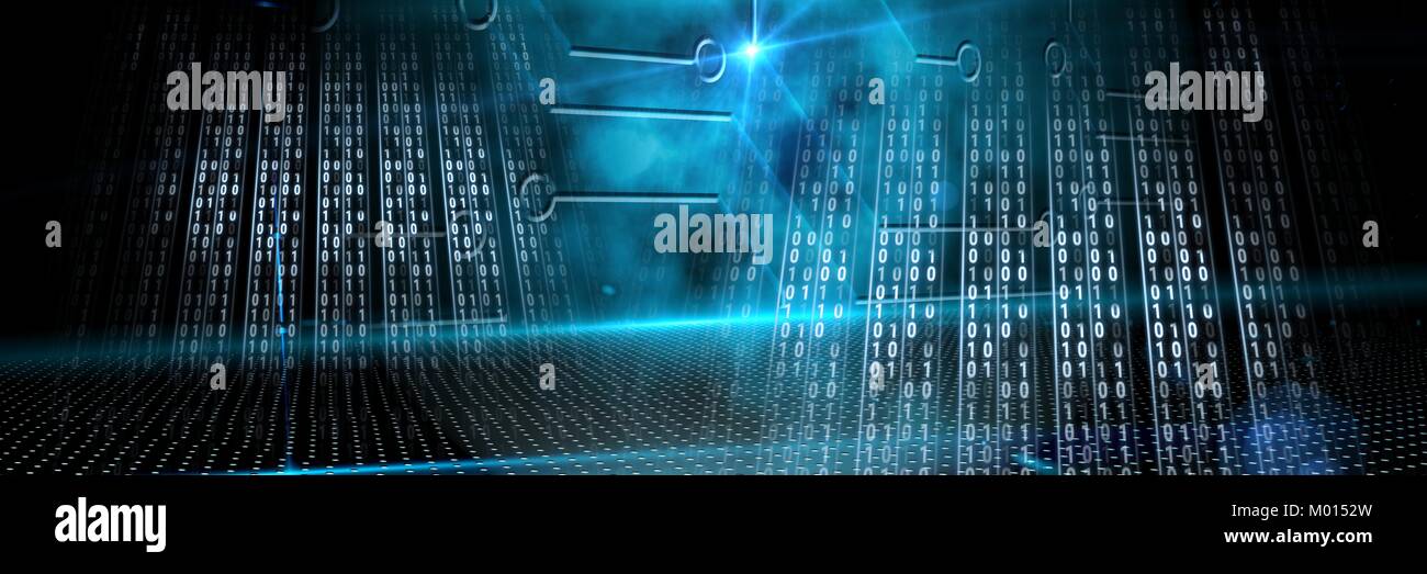 Code binary interface and dark background Stock Photo - Alamy