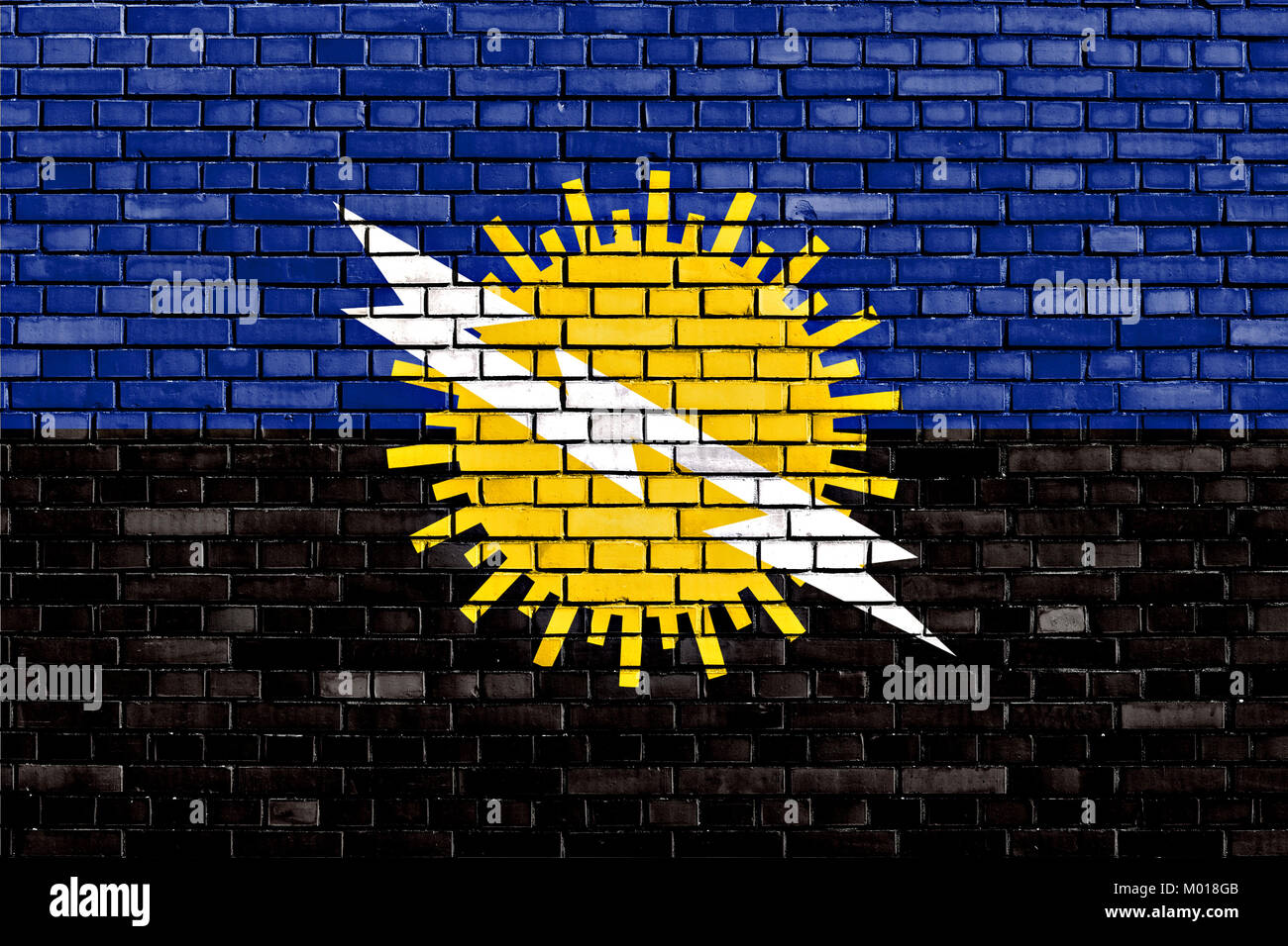 flag of Zulia State painted on brick wall Stock Photo