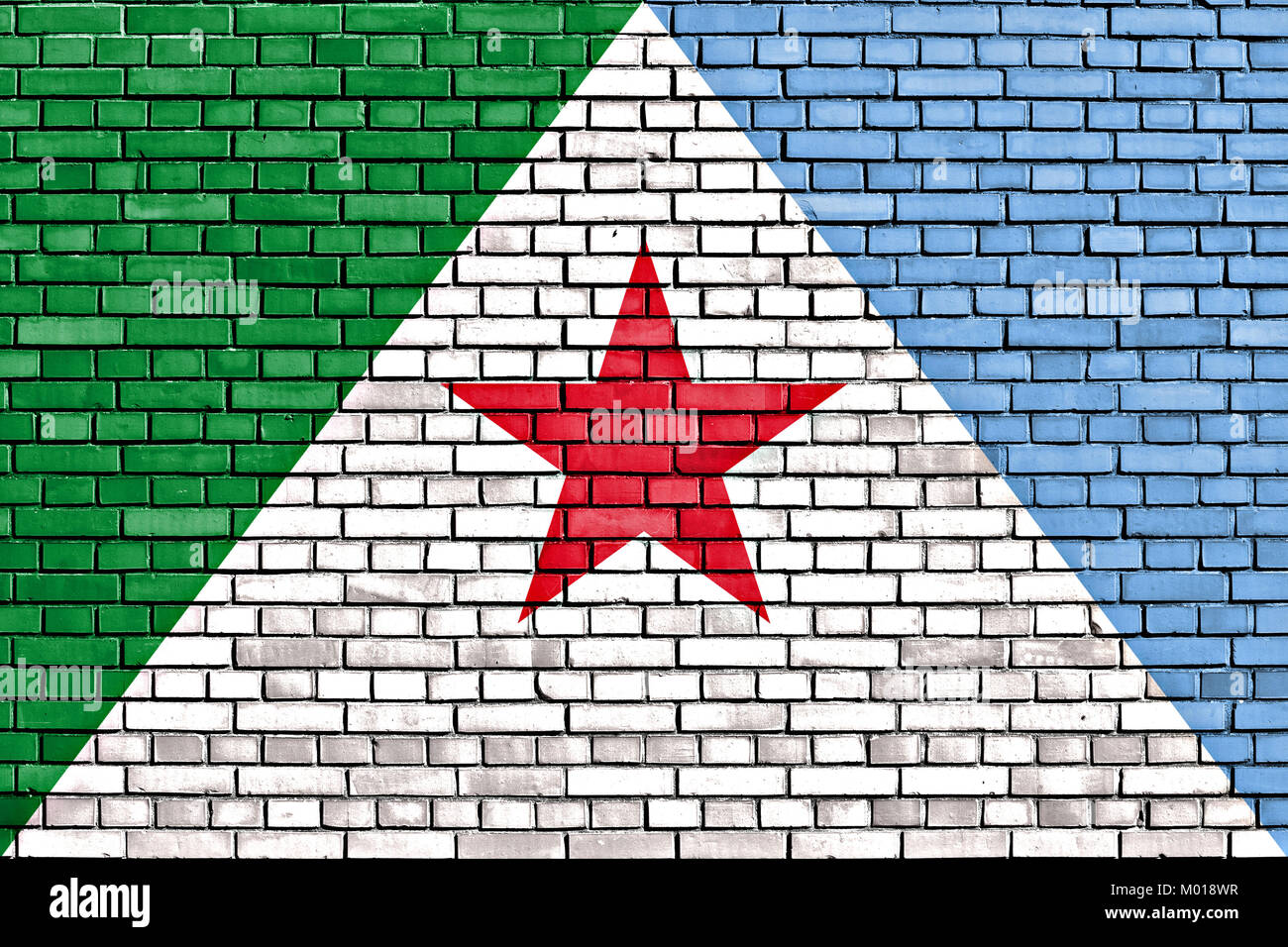 flag of Merida state painted on brick wall Stock Photo