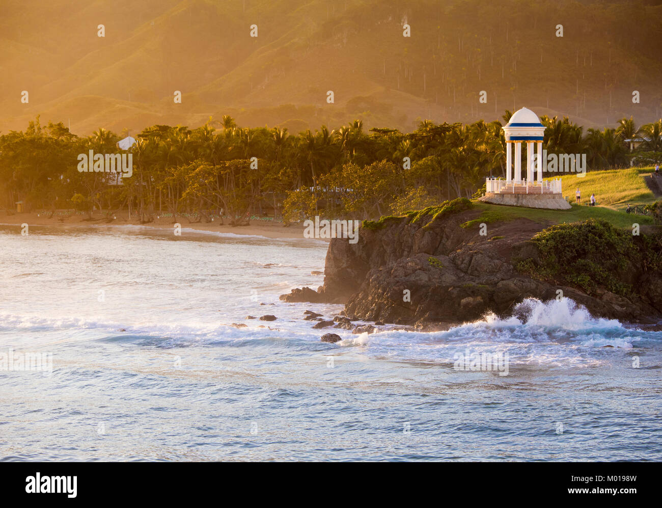 Gorgeous tropical beach scene in the Dominican Republic at dawn. Stock Photo