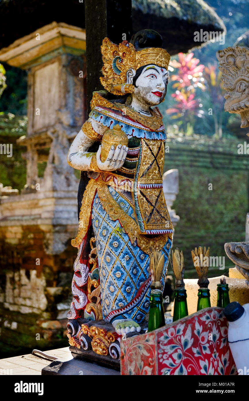 Balinese Hindu Goddess statue at Gunung Kawi Sebatu Temple (Pura Gunung