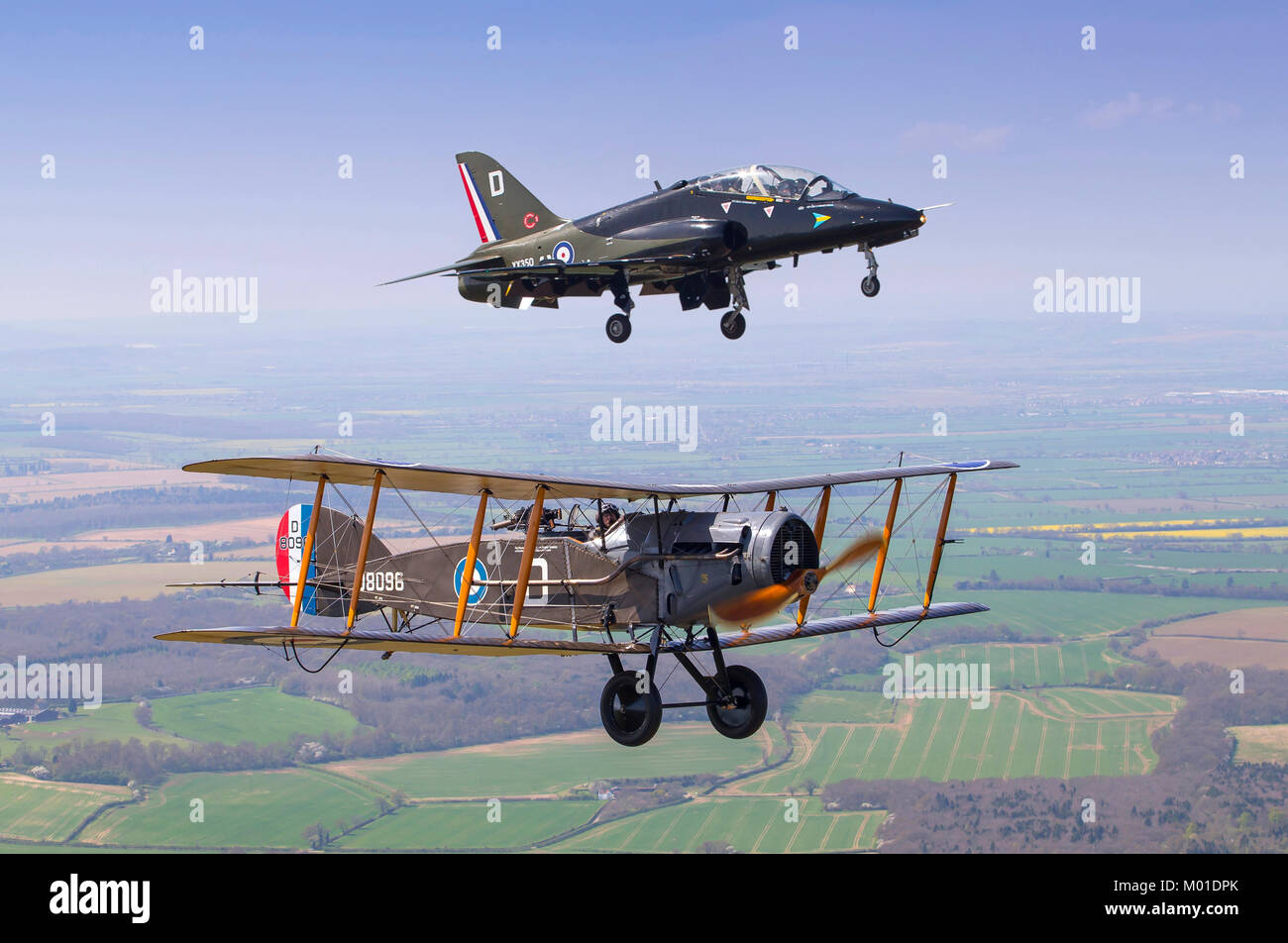 RAF Centenary Hawk and Bristol F2B Stock Photo