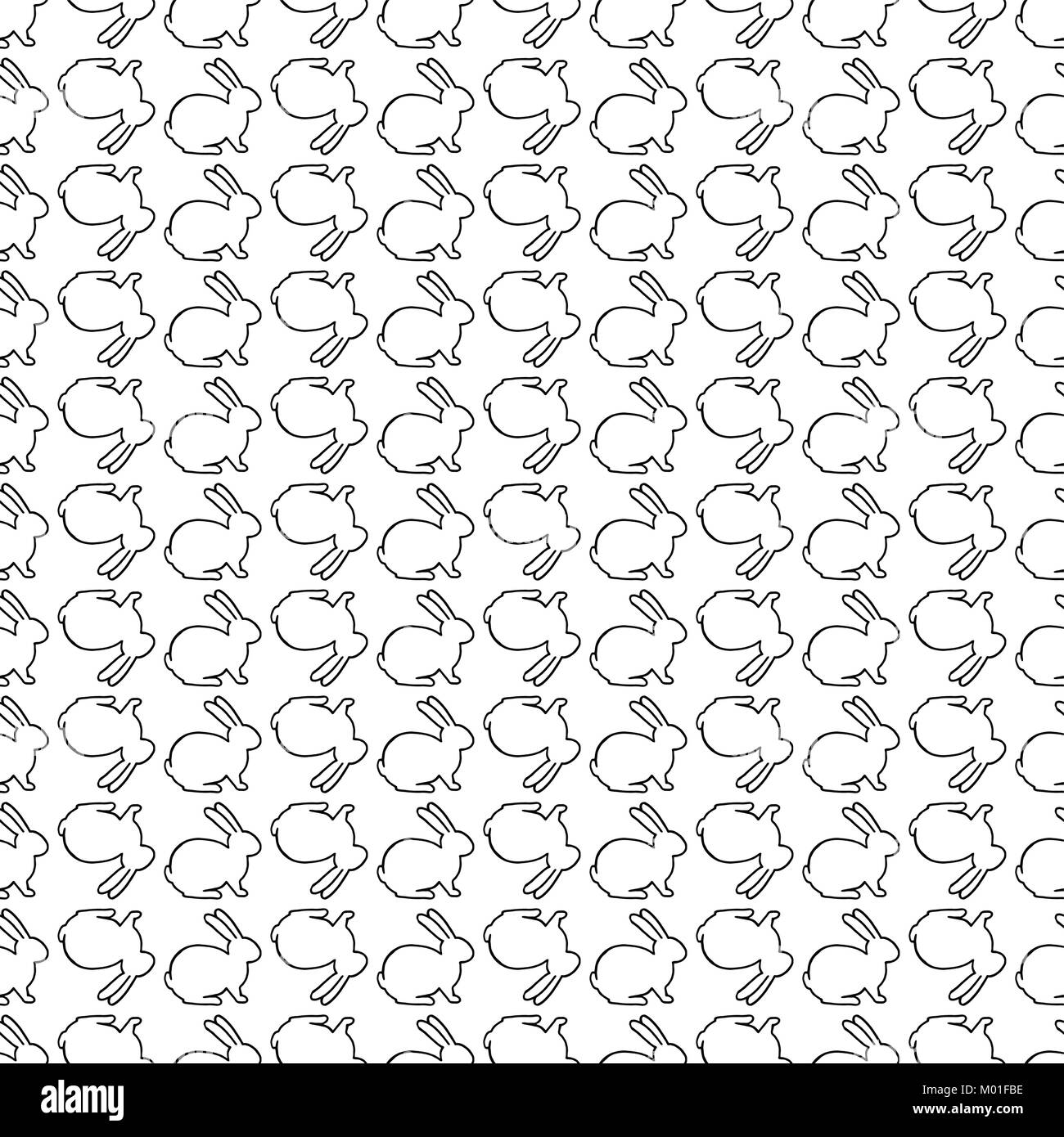 Bunny pattern Black and White Stock Photos & Images - Alamy