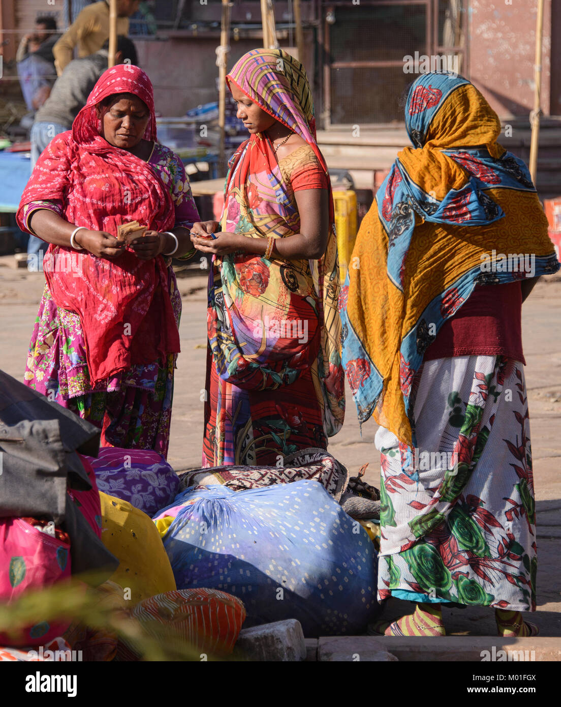 Shopping and selling in the street of Jodhpur, Rajasthan, India Stock Photo