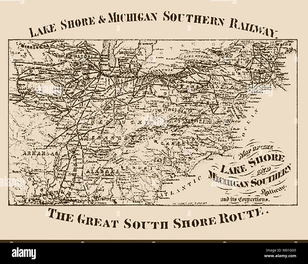 Great Southern Railway Route Map Lake Shore And Michigan Southern Railway 1876 - Usa - Great Southern Route  Map Stock Photo - Alamy