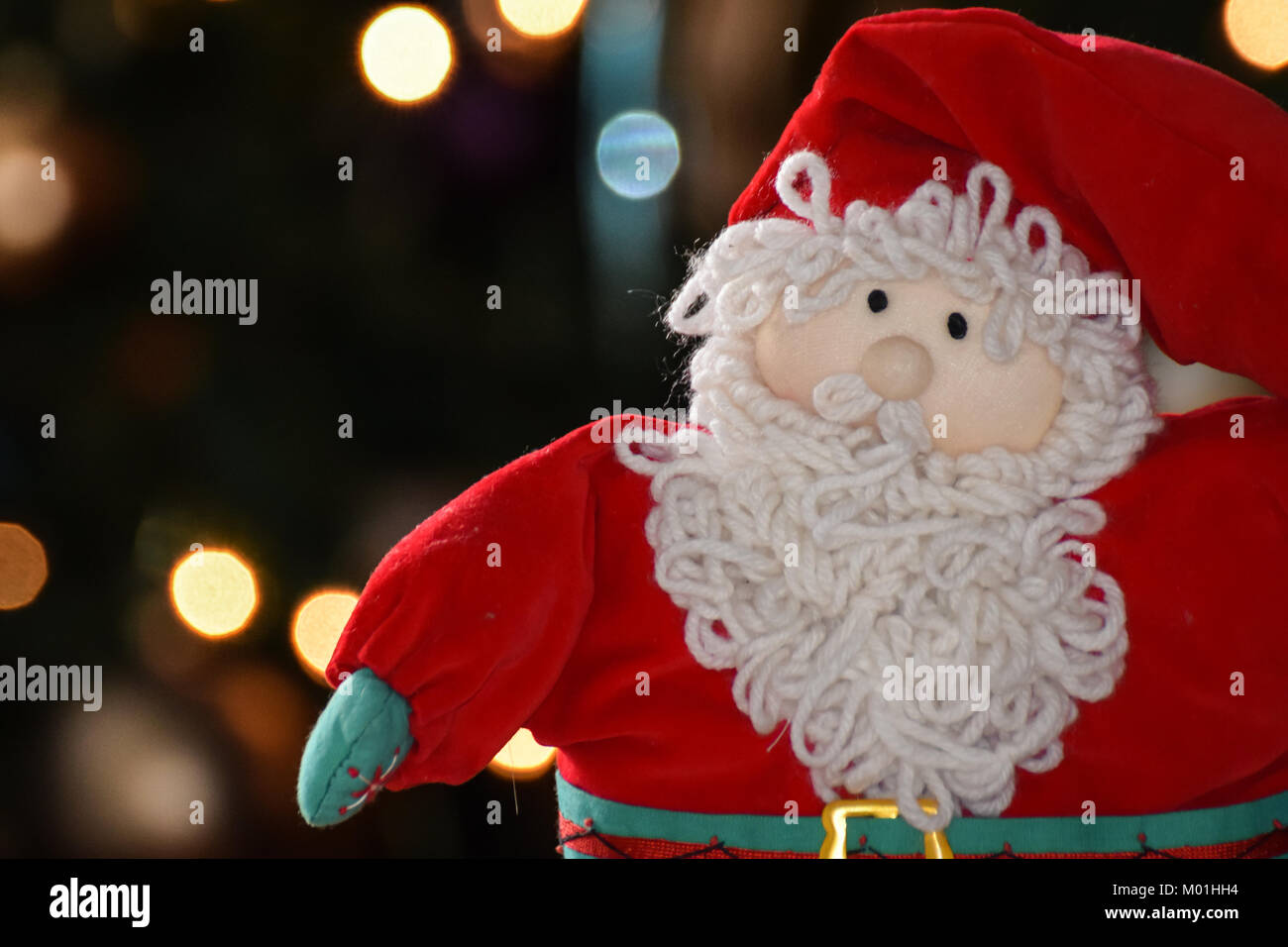 Santa christmas decoration with bokeh background Stock Photo