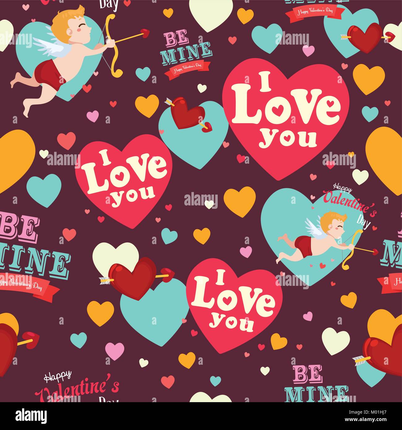 A vector illustration of Valentine Day Wallpaper Seamless Pattern ...