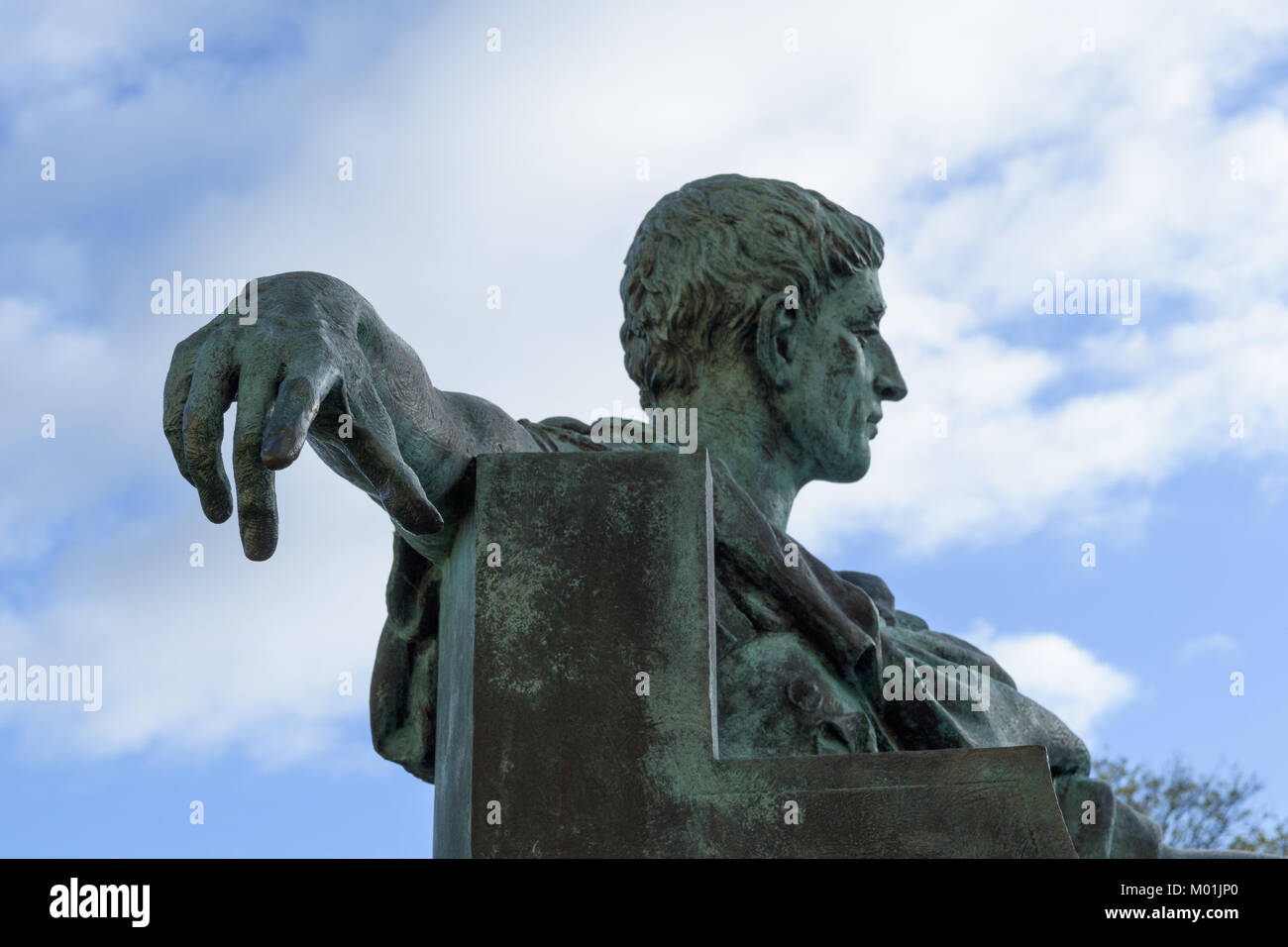 Statue of Roman Emperor Constantine, outside York Minster Cathedral. Stock Photo