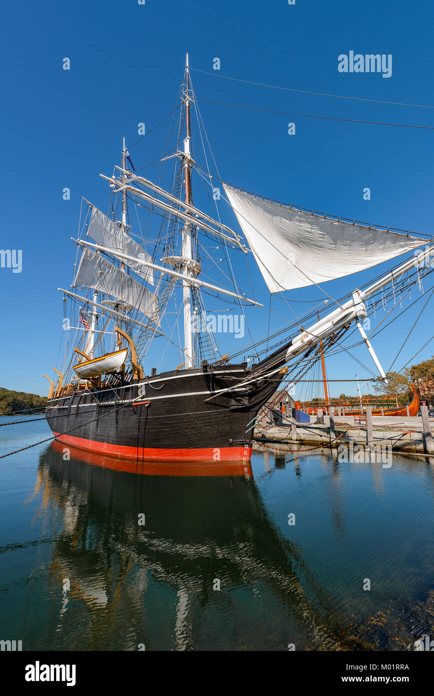 Charles W. Morgan The Last Wooden Whaleship in the World Built and launched in 1841 Stock Photo