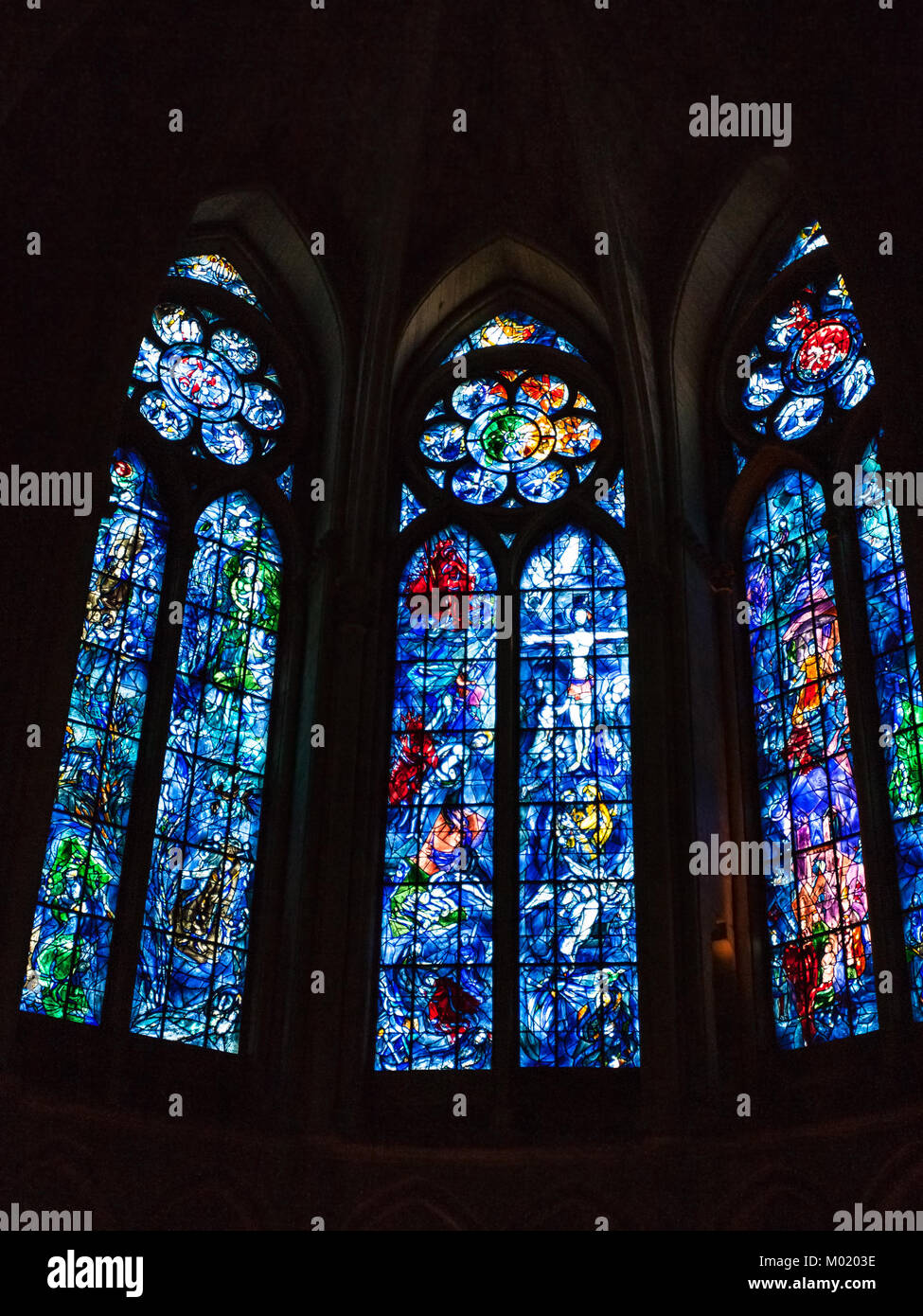 Reims cathedral stained glass marc chagall hires stock photography and