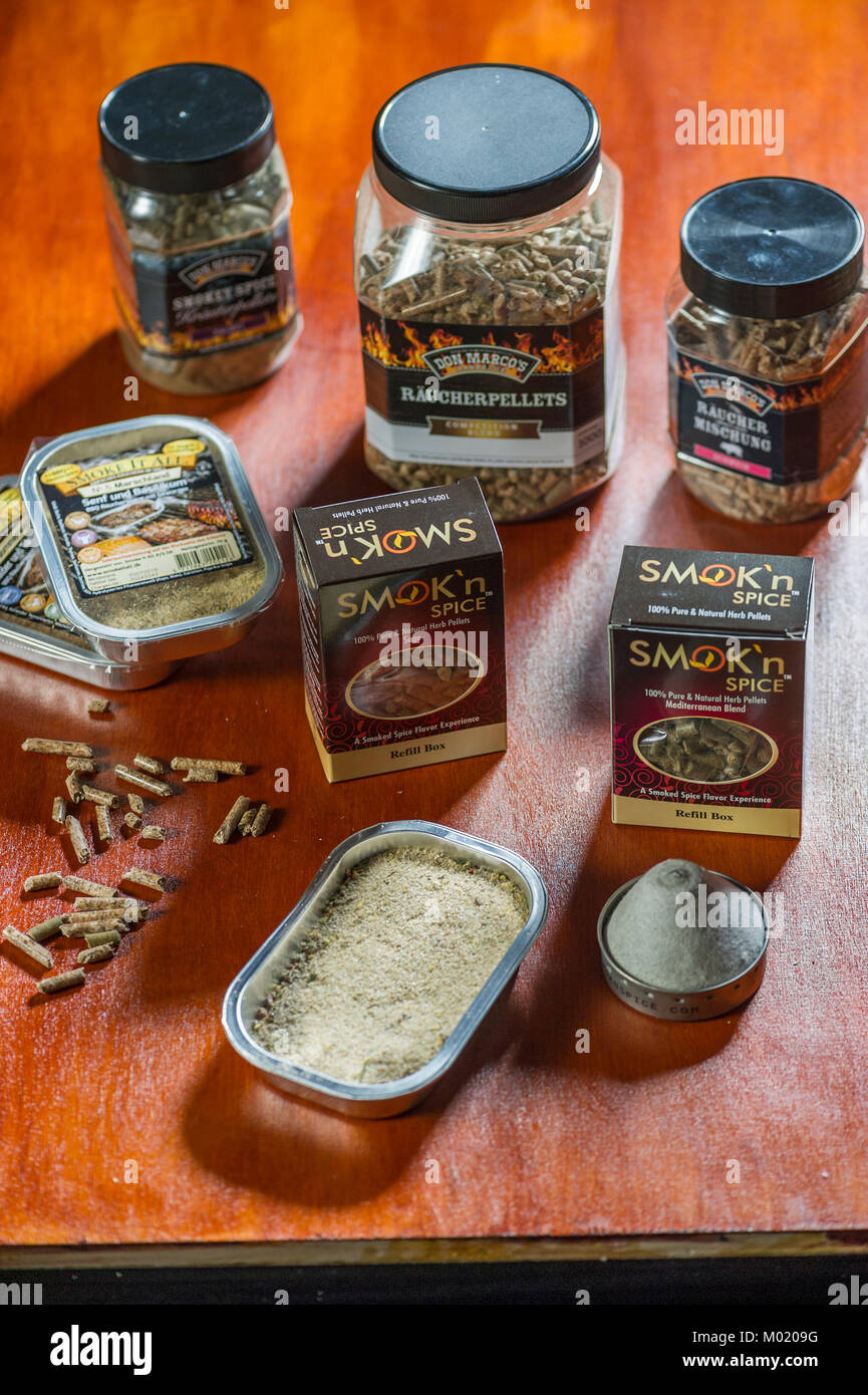 Utensils for smoking dishes on a grill Stock Photo Alamy