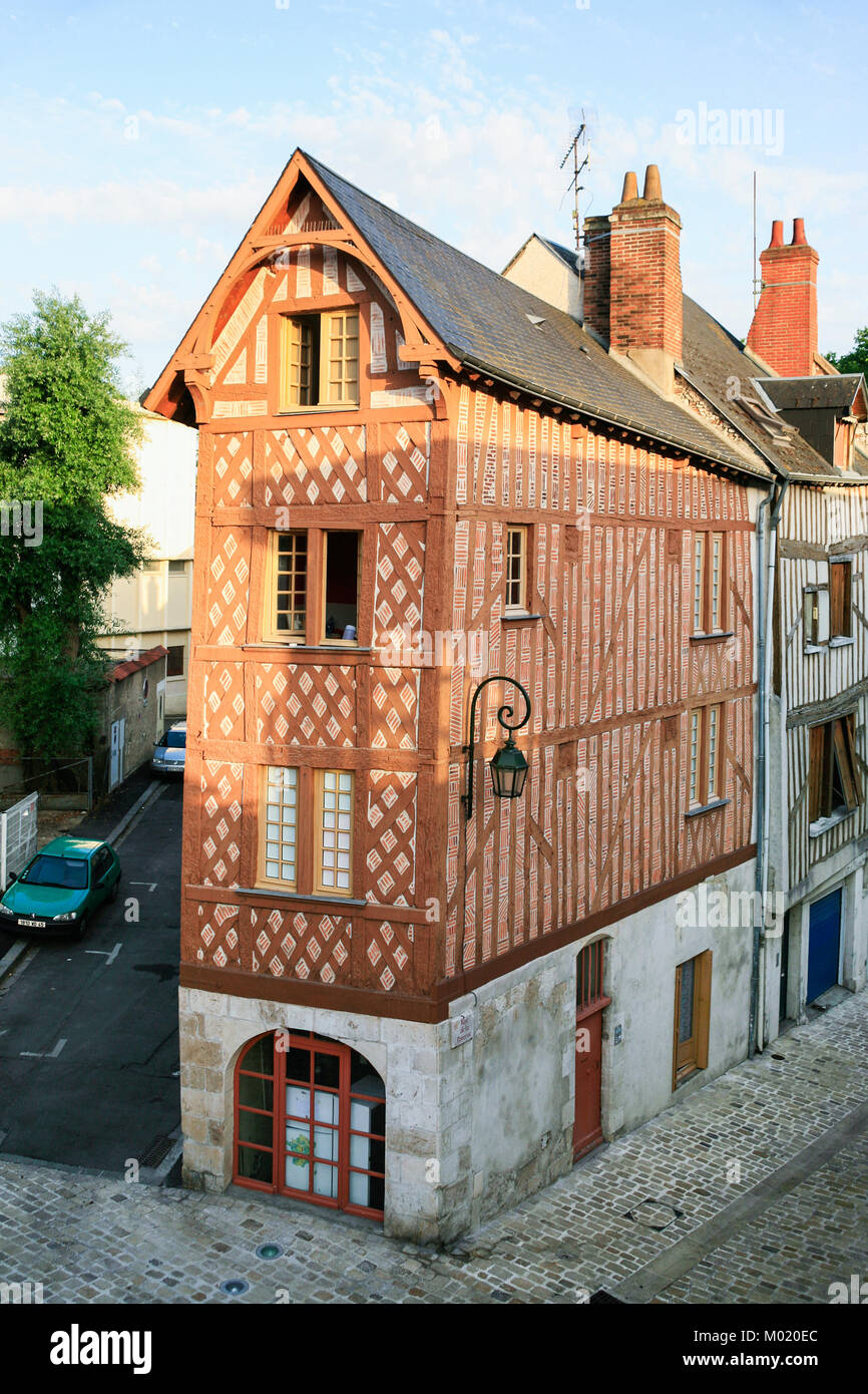 ORLEANS, FRANCE JULY 9, 2010 medieval halftimbered residential