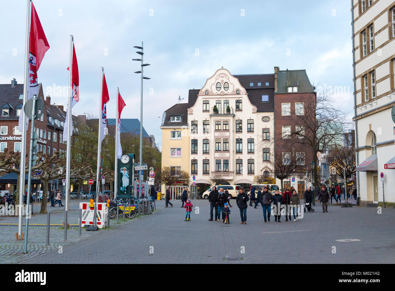 Dusseldorf, Germany - November 27, 2017 : Street view of historical old