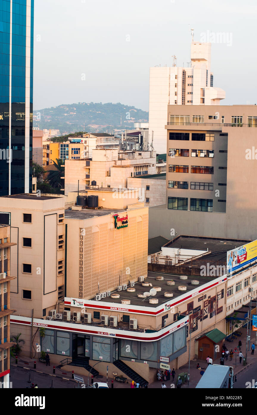 Aerial view, corner Pilkington Street and Kampala Road, Kampala, Uganda