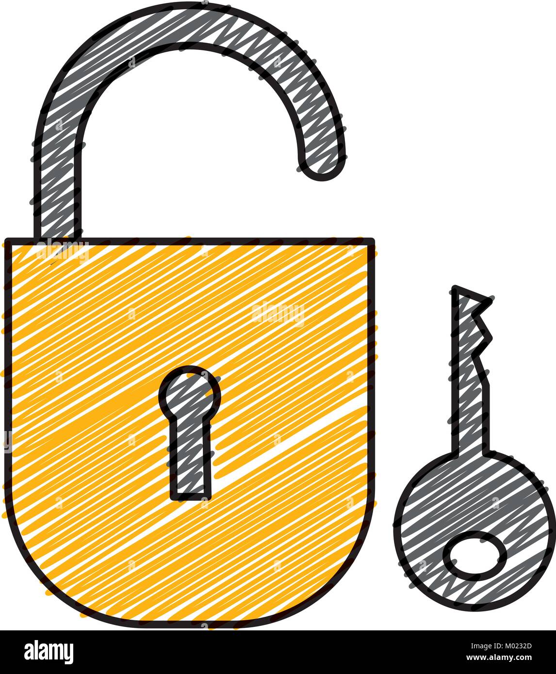 safe secure padlock with key Stock Vector Image & Art - Alamy