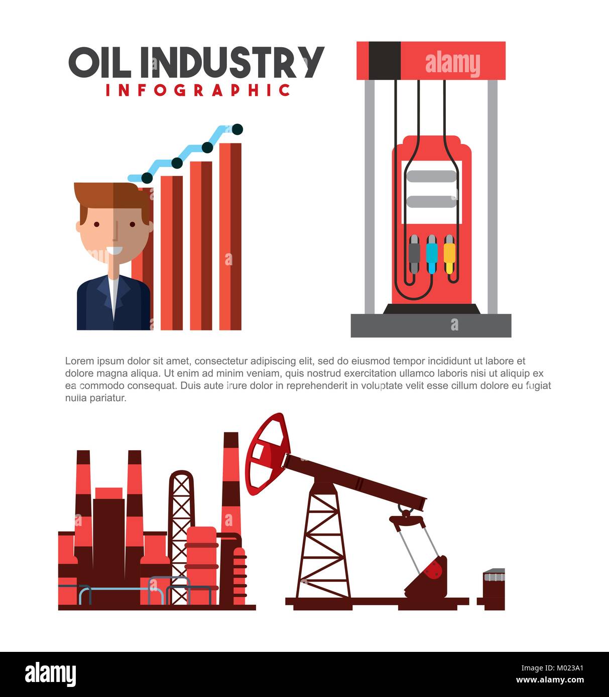 oil industry infographic businessman statistics station gas and