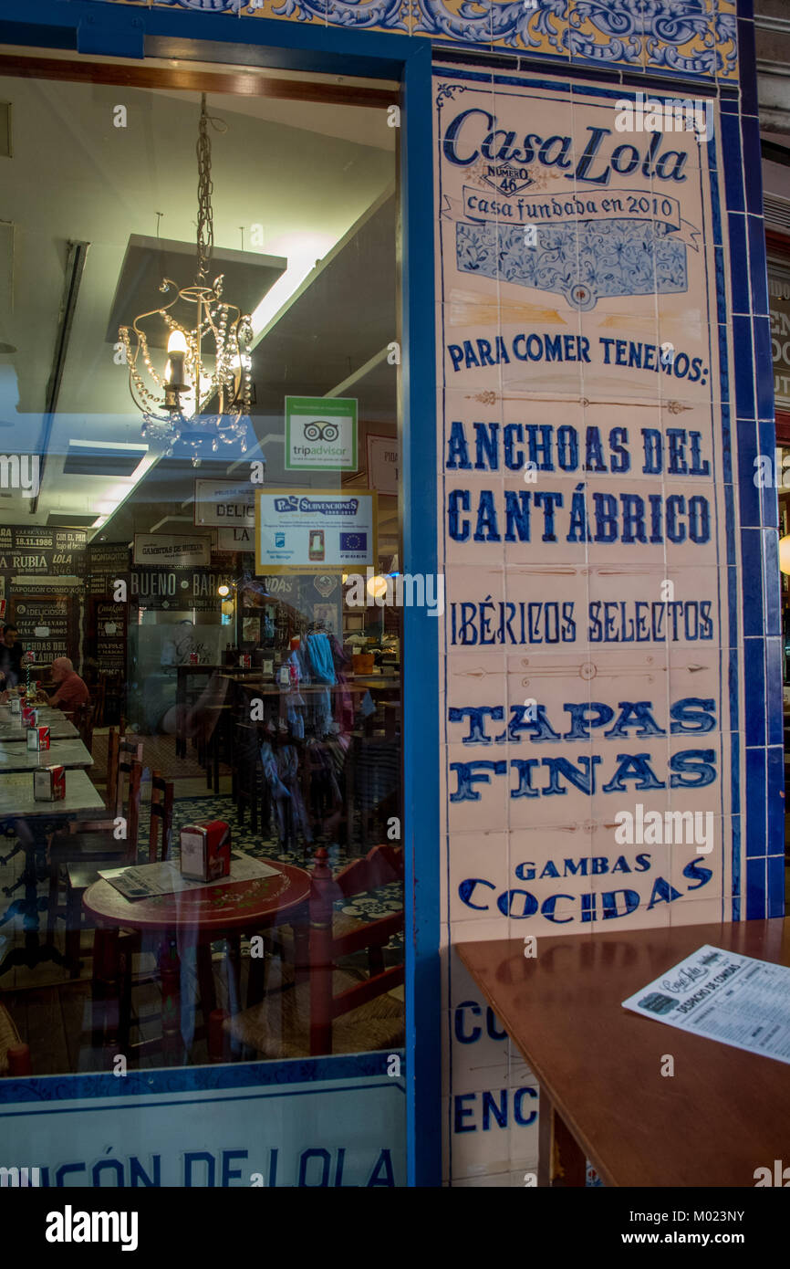 Traditional tapas bar in Malaga Stock Photo Alamy