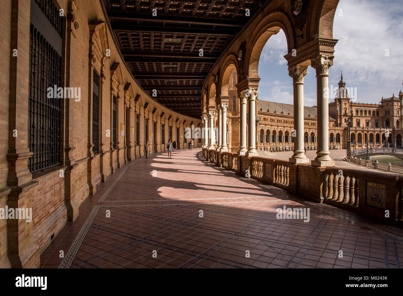 SEVILLE, ANDALUSIA / SPAIN - OCTOBER 13 2017: SPAIN SQUARE COLONNADE Stock Photo