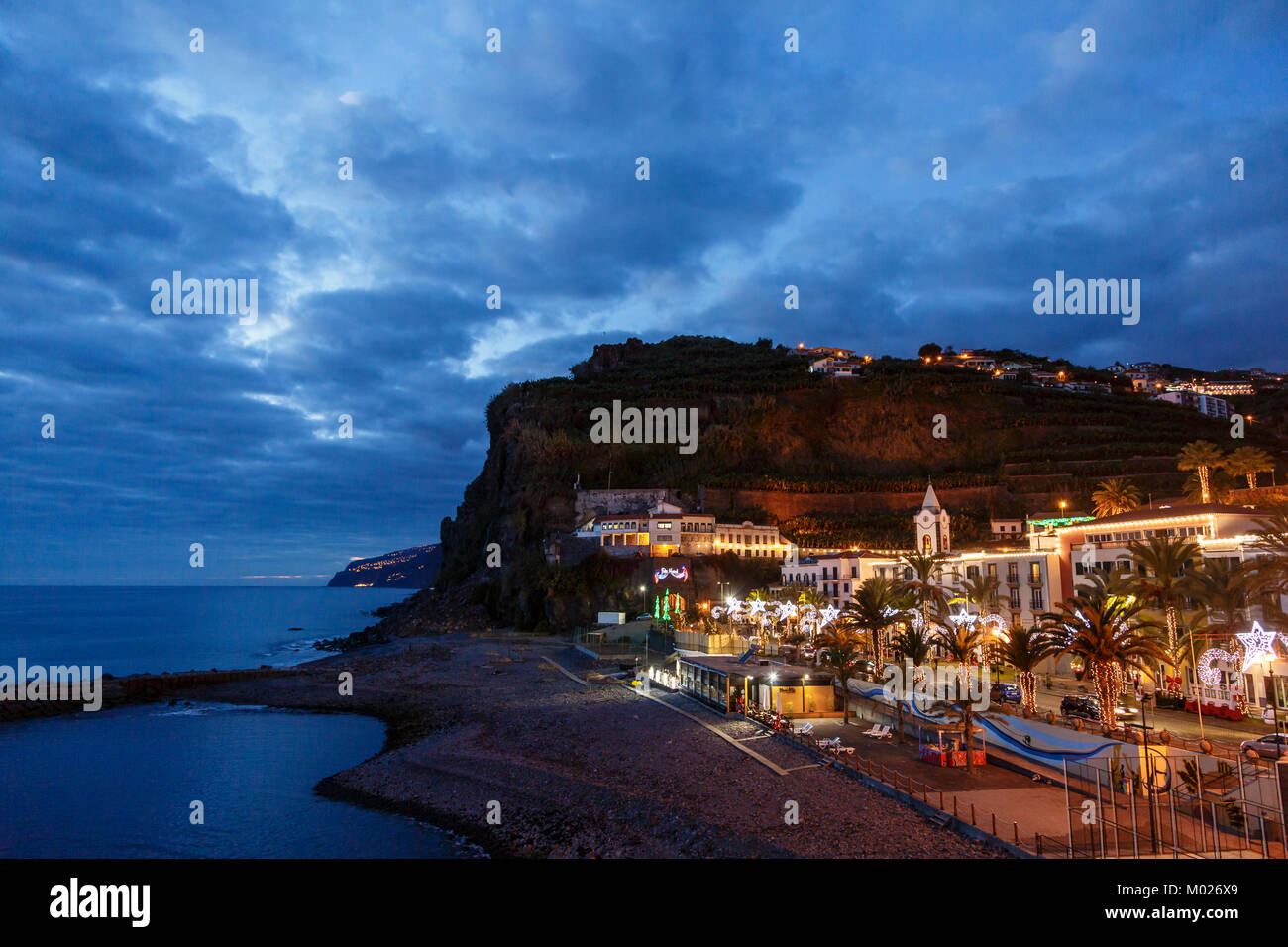 Christmas lights at Ponta do Sol, Madeira Stock Photo Alamy