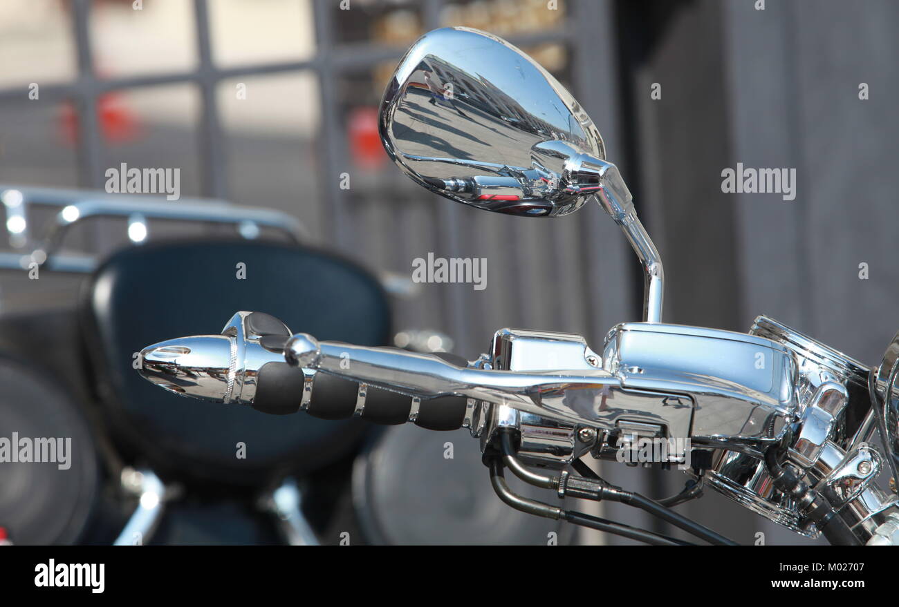 motorcycle rear view mirror Stock Photo