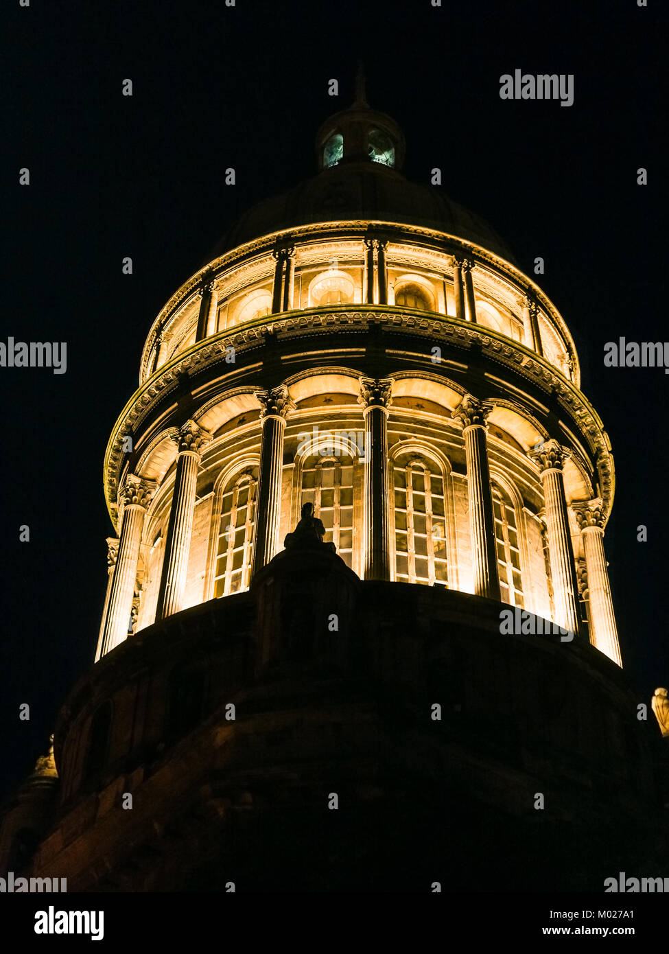 travel to France illuminated dome of Basilica of NotreDame de