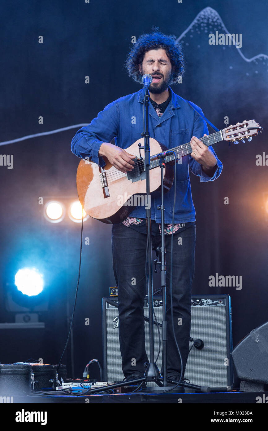 The Swedish singer, songwriter and musician José Gonzáles performs a live concert at the Norwegian music festival Piknik i Parken in Oslo. Norway, 28/06 2015. Stock Photo