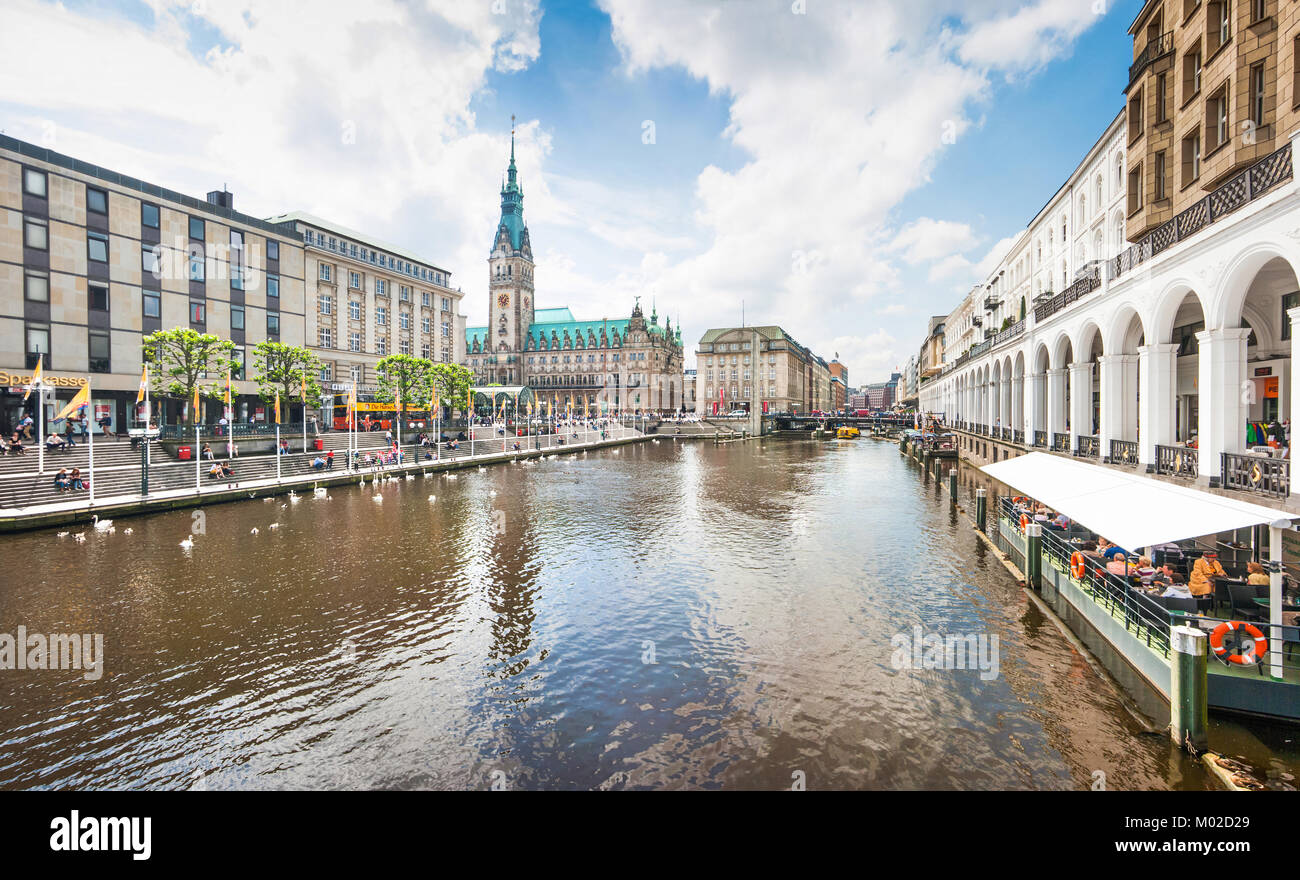Beautiful view of the city center of Hamburg, Germany Stock Photo