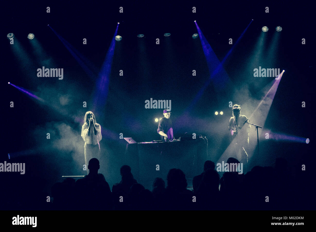 The Icelandic electronic music trio Samaris performs a live concert at