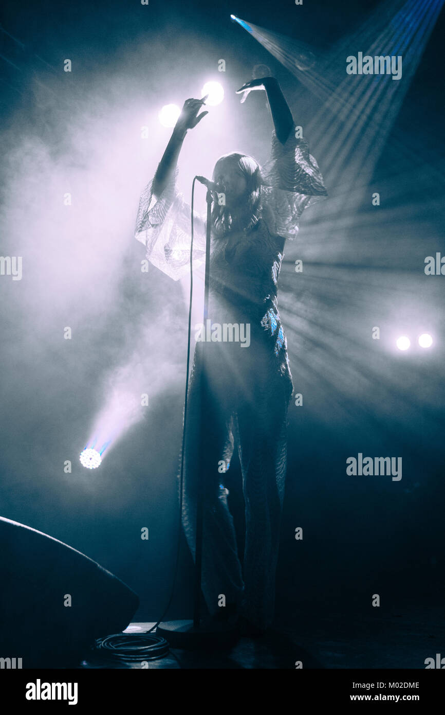 The Icelandic electronic music trio Samaris performs a live concert at