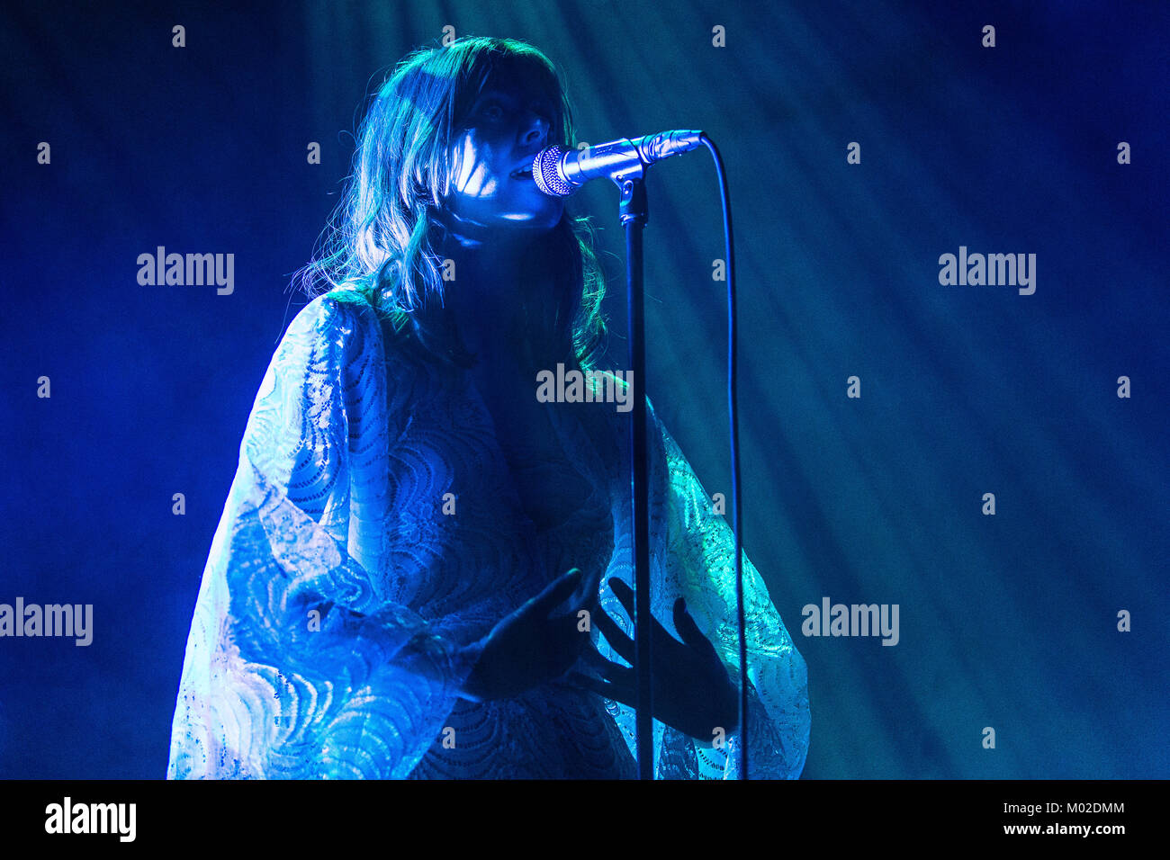 The Icelandic electronic music trio Samaris performs a live concert at