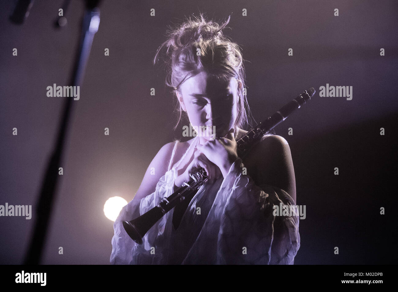 The Icelandic electronic music trio Samaris performs a live concert at