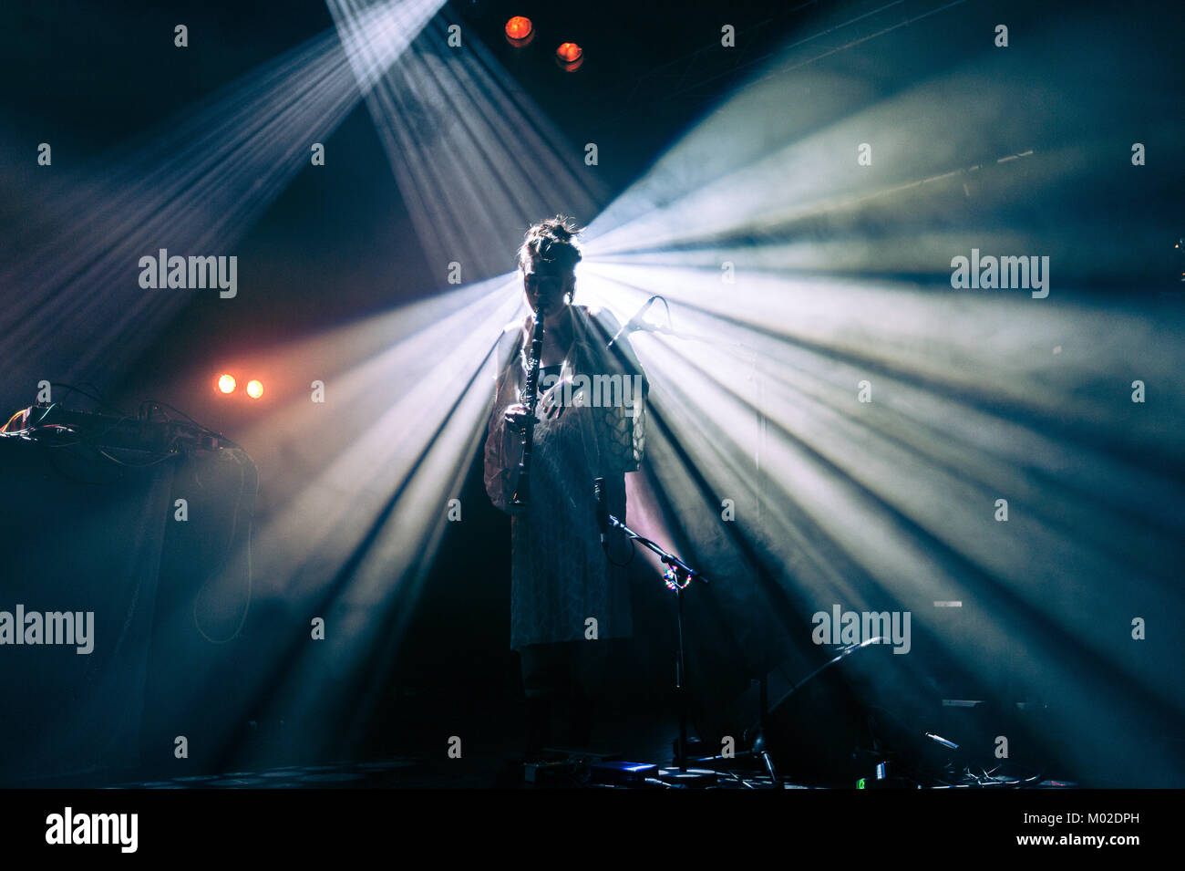 The Icelandic electronic music trio Samaris performs a live concert at